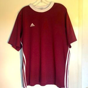 Adidas striped Purple & white workout T shirt - Men’s Large